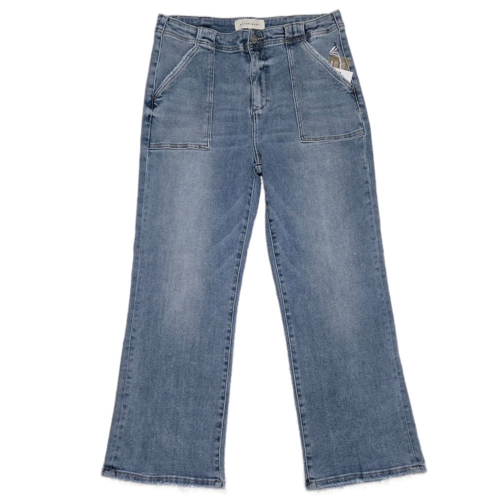 Risen High Rise Patch Pocket Ankle Carpenter Raw Hem Size 13 NWT